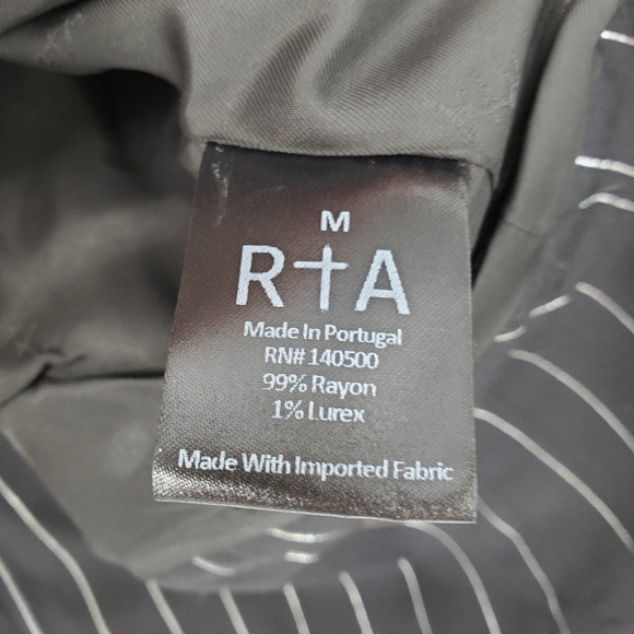 RtA Stella Double Layer Striped Blazer In Black Silver Stripe Sz M NEW WITH TAGS - Picture 7 of 9